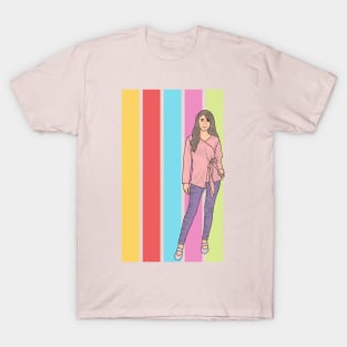 Long hair lady Pastel Candy Collection T-Shirt